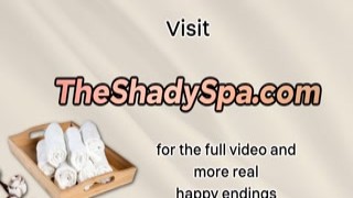 masked masseuse babe tugging client cock after massage